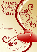 Tendre d&eacute;claration de Saint Valentin avec coeurs
